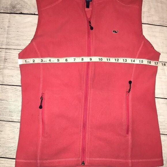 Vineyard Vines Sweater Fleece Vest Pink Zip Up - Picture 6 of 7